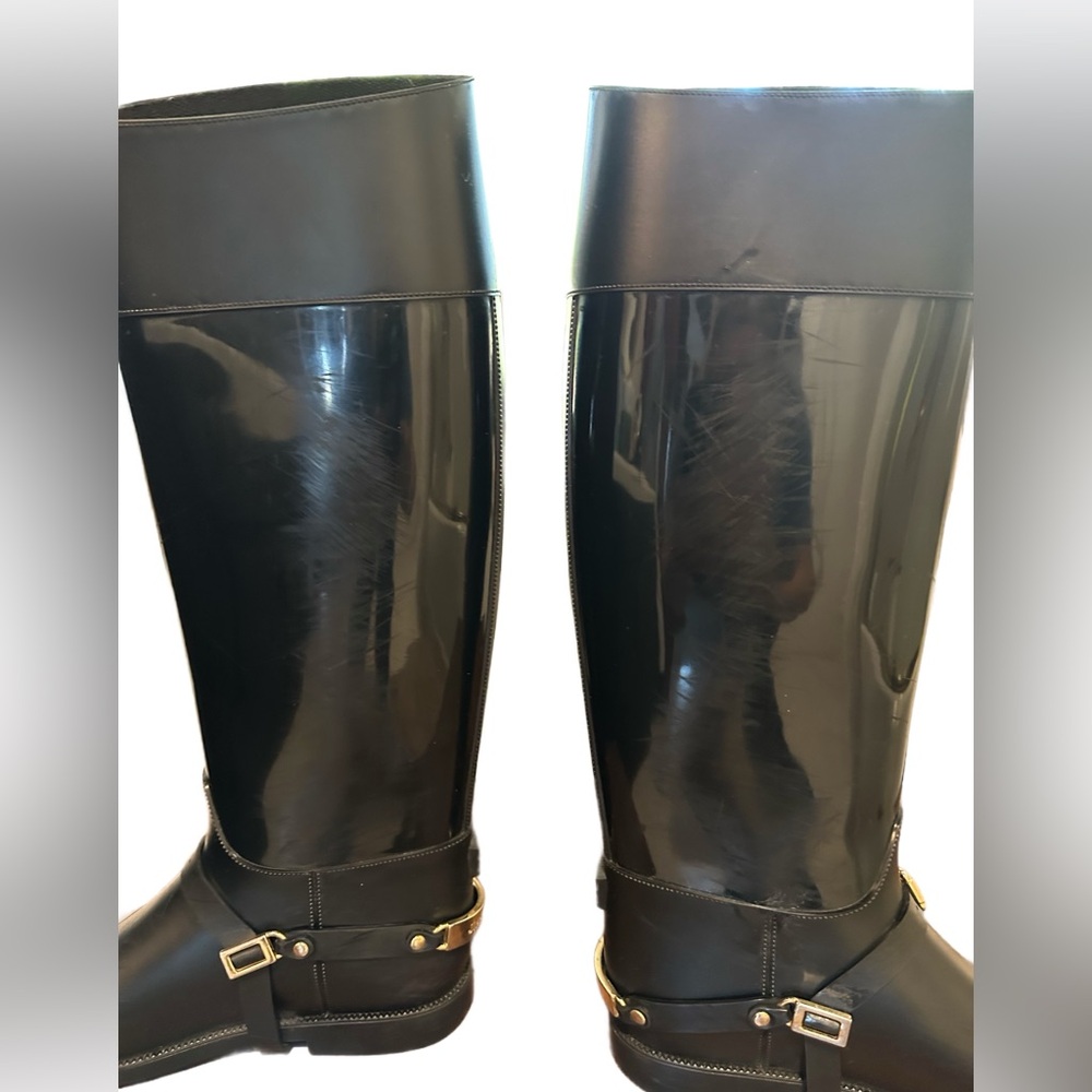 Jimmy Choo Cheshire Equestrian Moto Rain Boots